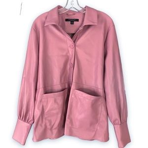 Marc New York XL Pink Shacket Faux Leather Plus Size